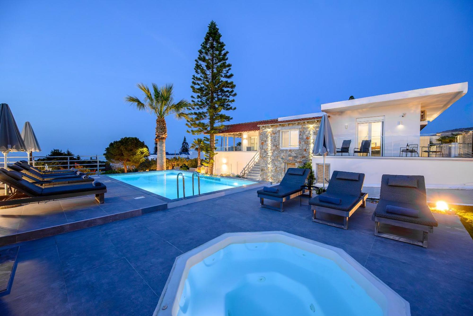 Queen'S Gem Luxury Villa - Heated Jacuzzi & Pool Hersonissos  Exteriér fotografie